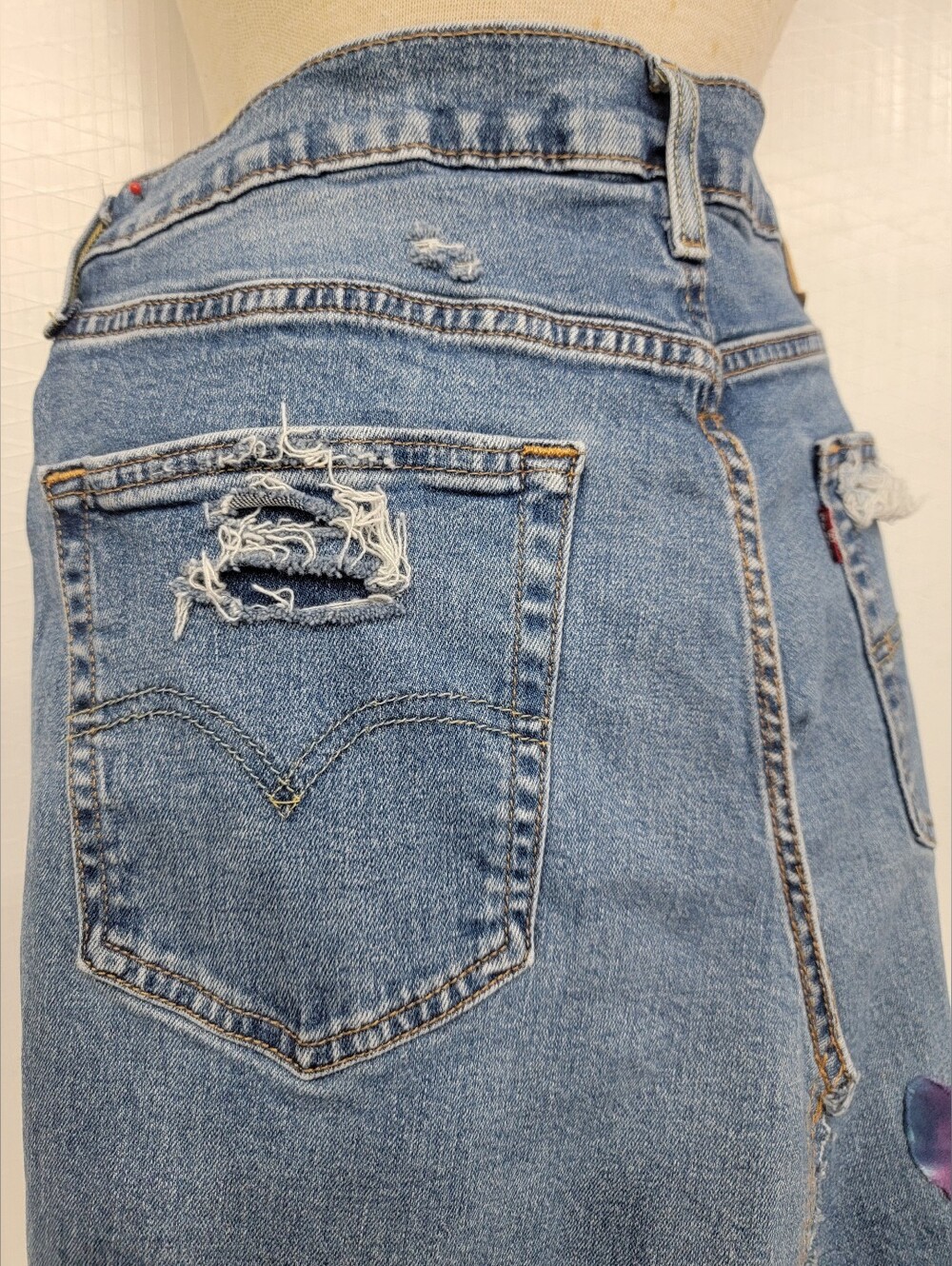 Upcycled Levi's Grateful Dead Maxi Jean Skirt - Picture 8 of 11